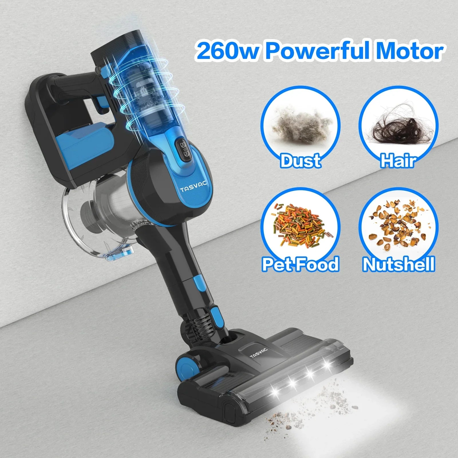 Cordless Vacuum Cleaner 28kPa 6-in-1 Lightweight Stick Vacuum Cleaner Up to 50mins Runtime for Carpet Floor Pet Hair