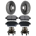 AutoShack Front Wheel Bearing Hub Assembly Brake Rotors Ceramic Pads Kit Driver and Passenger Side Replacement for 2004 2005 2006 2007 2008 2009 Toyota Prius 1.5L