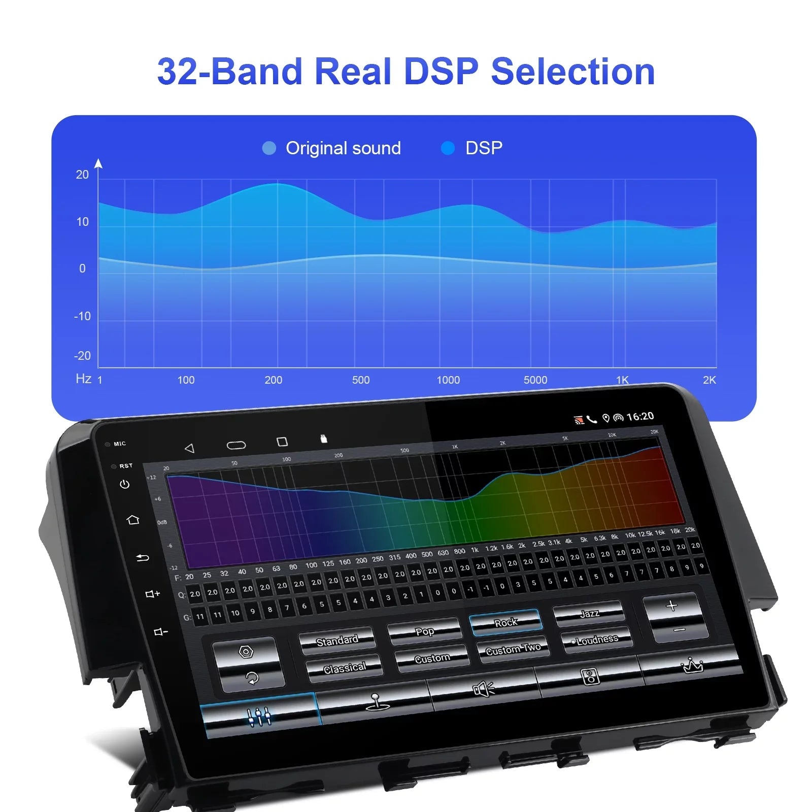 6+128G Android 12 Double Din Car Stereo for Honda Civic 2016-2020 with 9 Inch Touchscreen Radio Built-in Wireless Carplay/Android Auto -in  Backup Camera