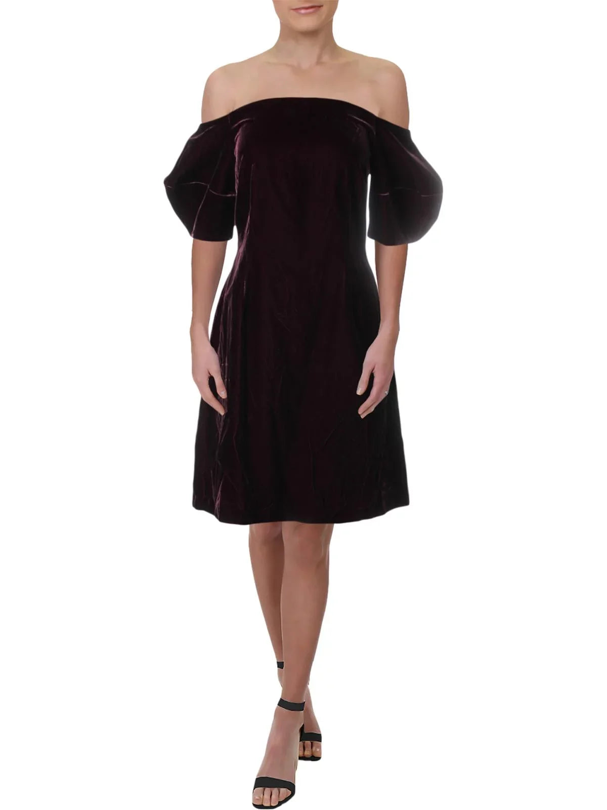 Jill Stuart Womens Off-The-Shoulder Vevlet Party Dress