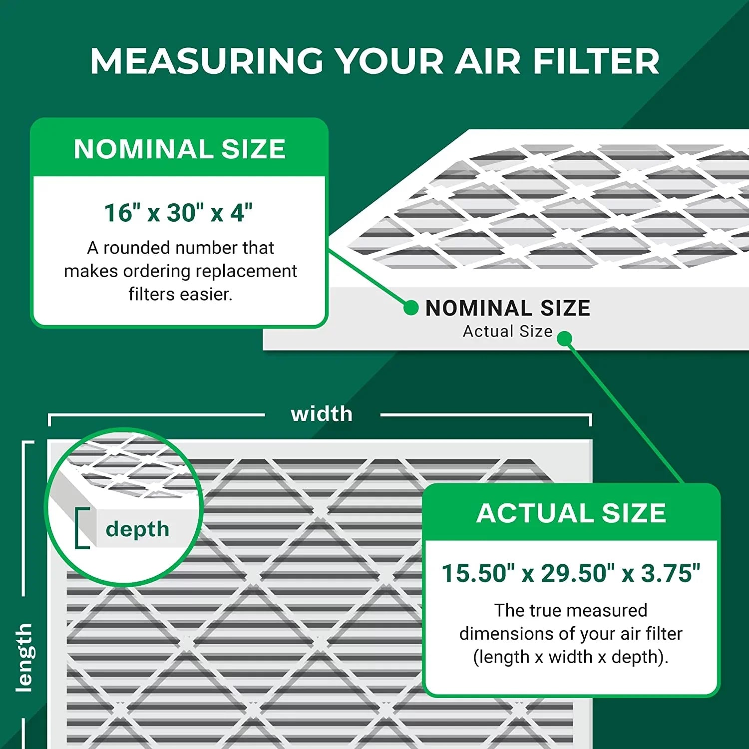 Filterbuy 16x30x4  8 Pleated   Furnace Air Filters (12-Pack)