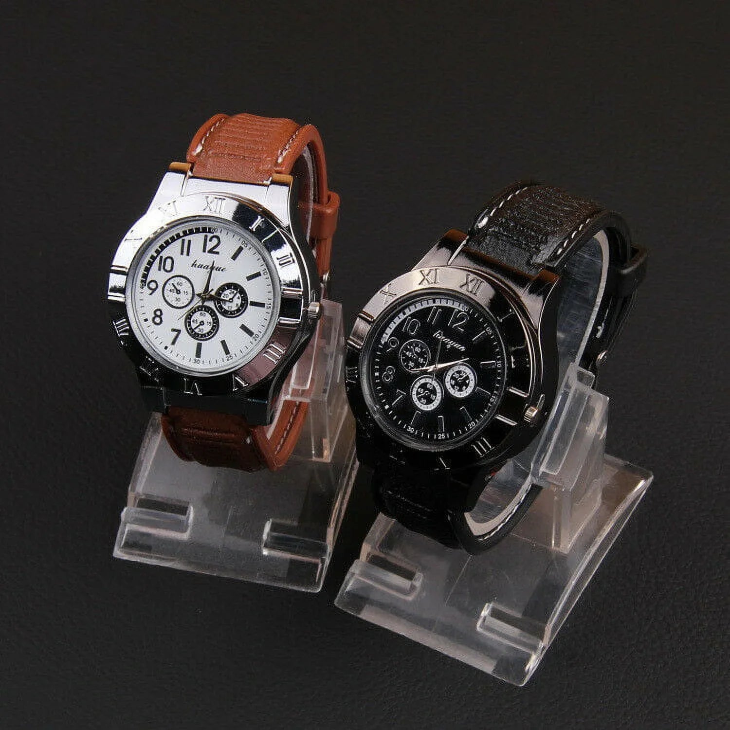 Men's Lighter Watch Flameless Outdoor Windproof  Watch  Rechargeable Rubber Strap Gift