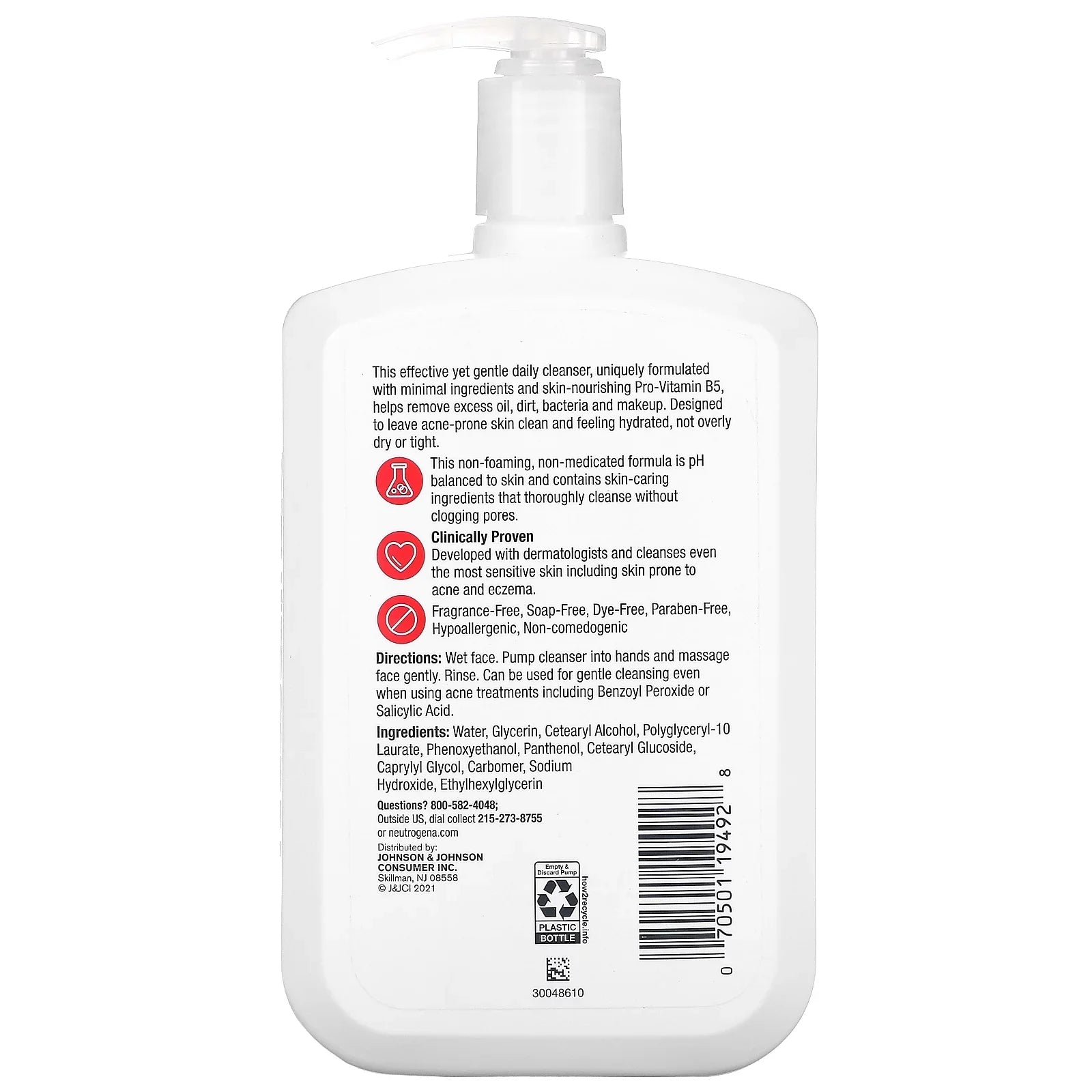 Neutrogena, Ultra Gentle, Daily Cleanser With Pro-Vitamin , Fragrance-Free, 16 fl oz