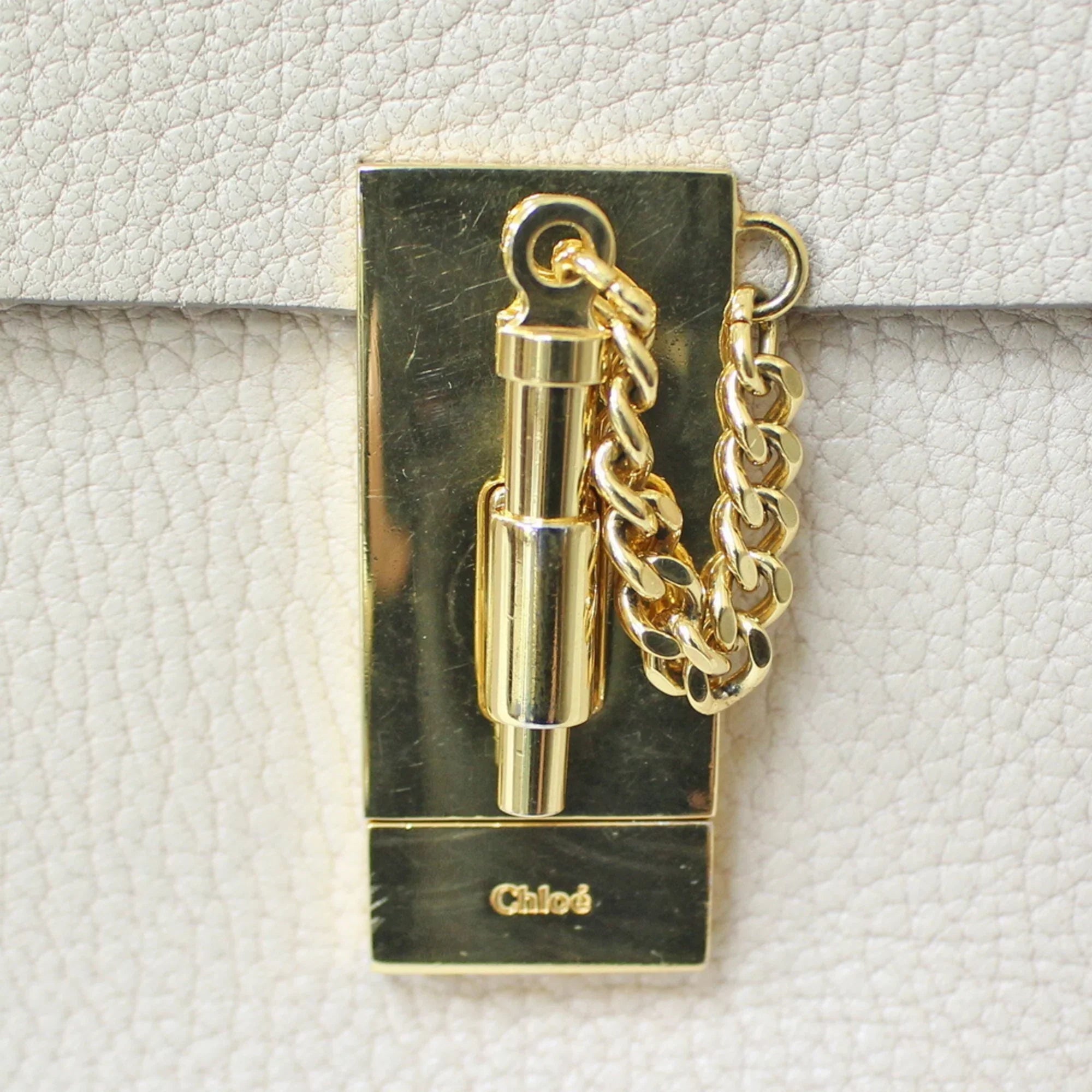 Pre-Owned Chloé Chloe Shoulder Bag Leather Beige Ladies Chain  (Fair)