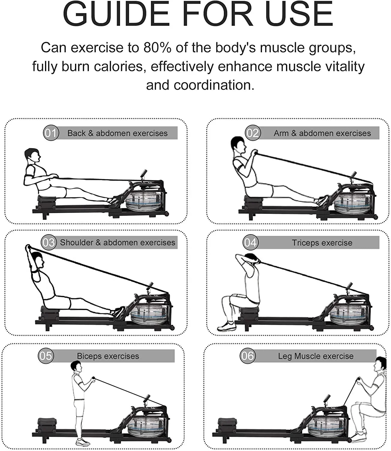 Water Rowig Machie Idoor Water Rower Adjustable Resistace With  Moitor Home Gym Equipmet For Whole Body Exercise Traiig