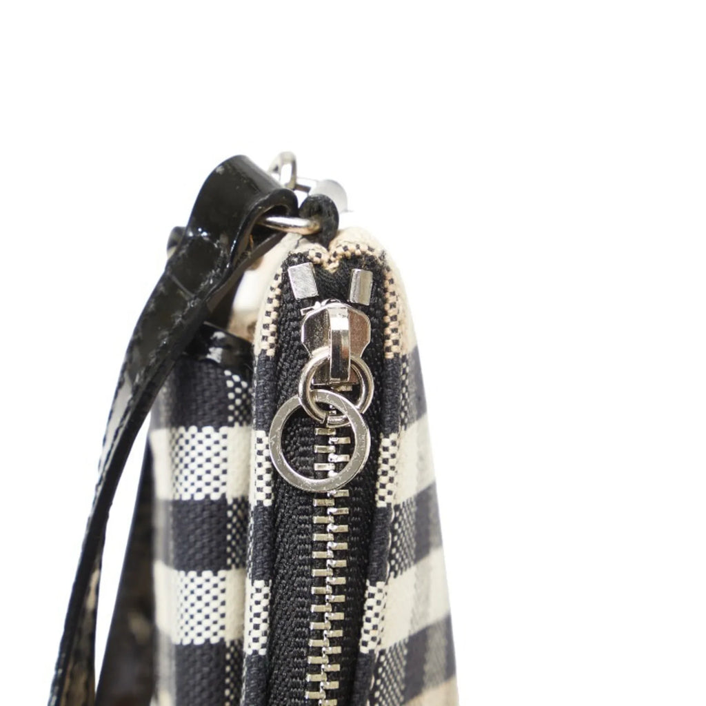 Pre-Owned Burberry Nova Check Embossed Clear Bag Handbag Tote Beige Black Vinyl Leather Canvas Ladies  (Good)