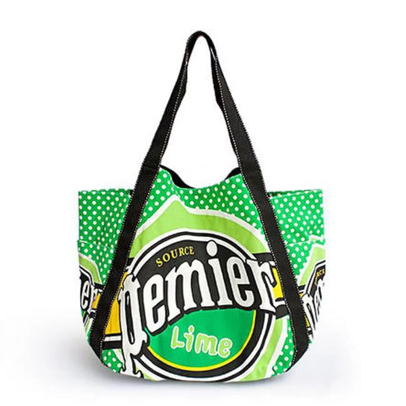 '-04047 Lime Pemier - 100 Percent Cotton  Eco Canvas Shoulder Tote Bag  Shopper Bag & Multiple Pockets  Green