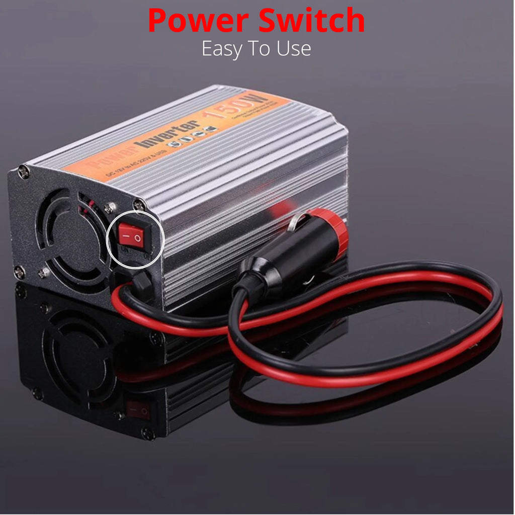 Power Inverter 150W  Car Charger Universal Socket Adapter  12V to  110V w/ Cooling Fan/Overload Protection