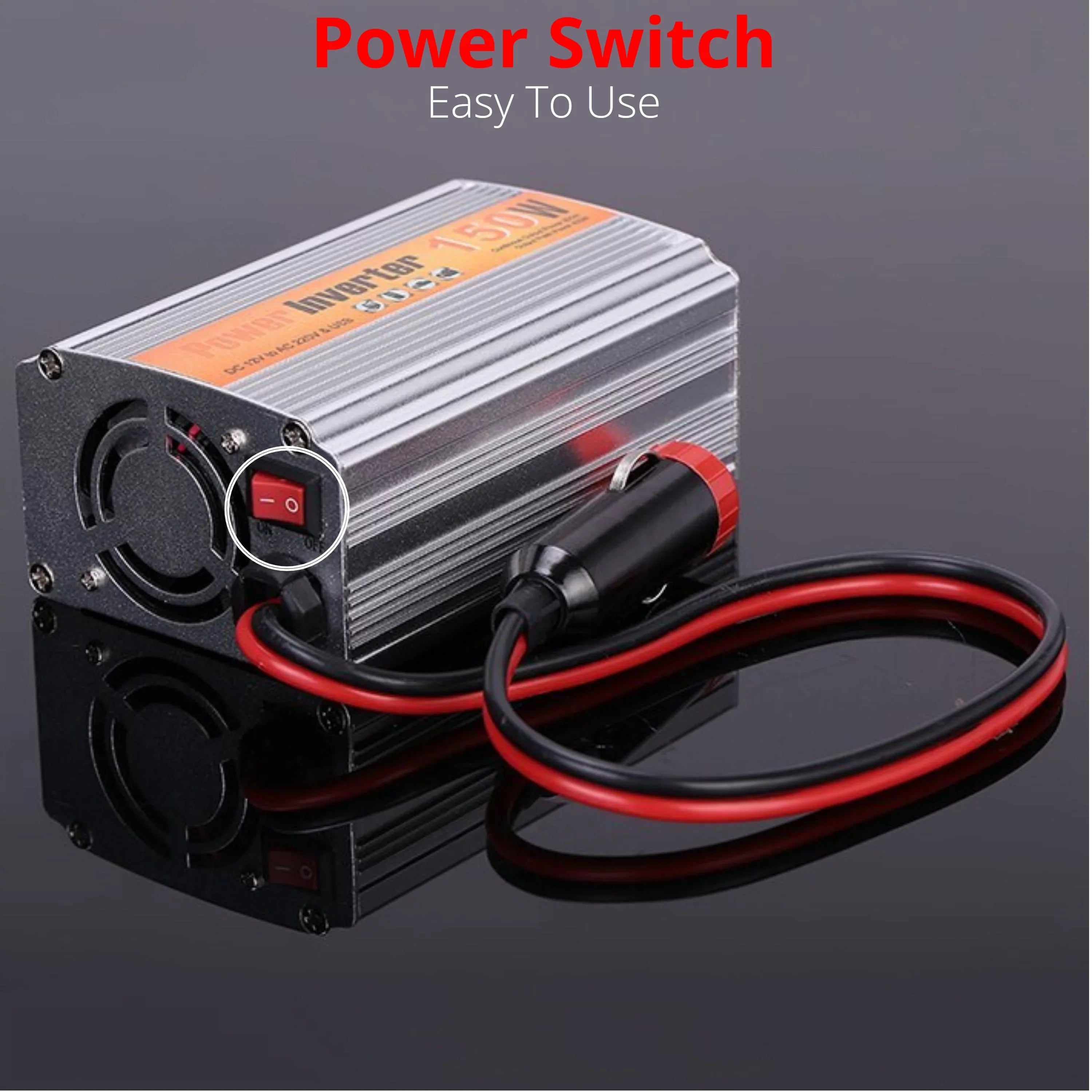 Power Inverter 150W  Car Charger Universal Socket Adapter  12V to  110V w/ Cooling Fan/Overload Protection