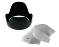 Sony Alpha  Pro Digital Lens Hood (Flower Design) (55mm) + Nwv Direct Microfiber Cleaning Cloth.
