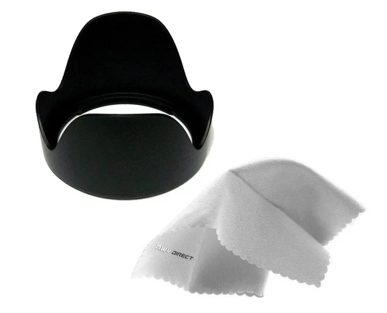 Olympus  - Pro Digital Lens Hood (Flower Design) (58mm) + Nw Direct Microfiber Cleaning Cloth.