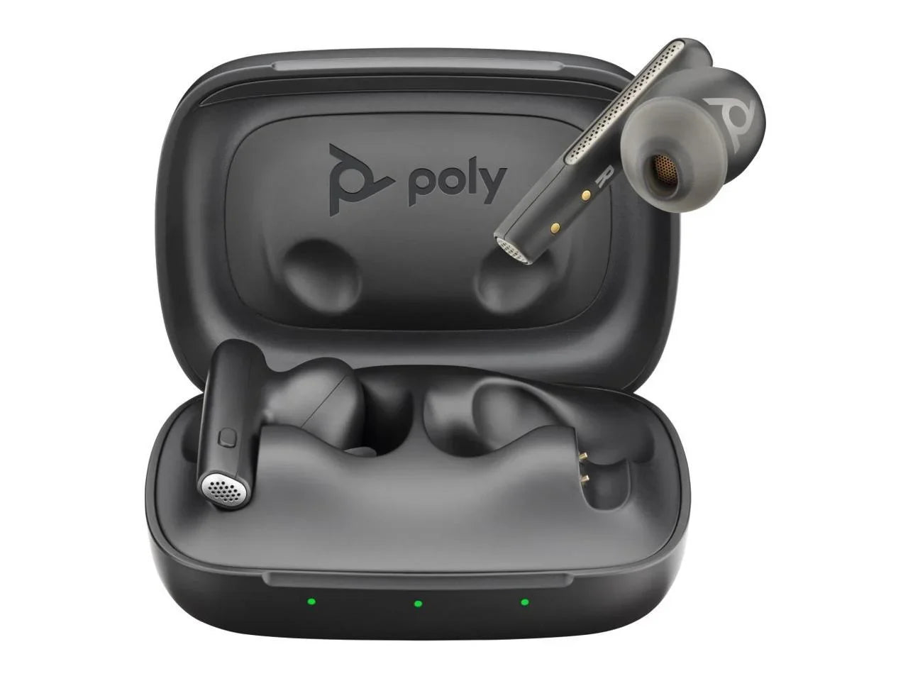 Plantronics Voyager Free 60 Teams Earset - Stereo - True Wireless - Bluetooth - 98.4 ft - Binaural - In-ear - Noise Canceling - Carbon Black  220757-01