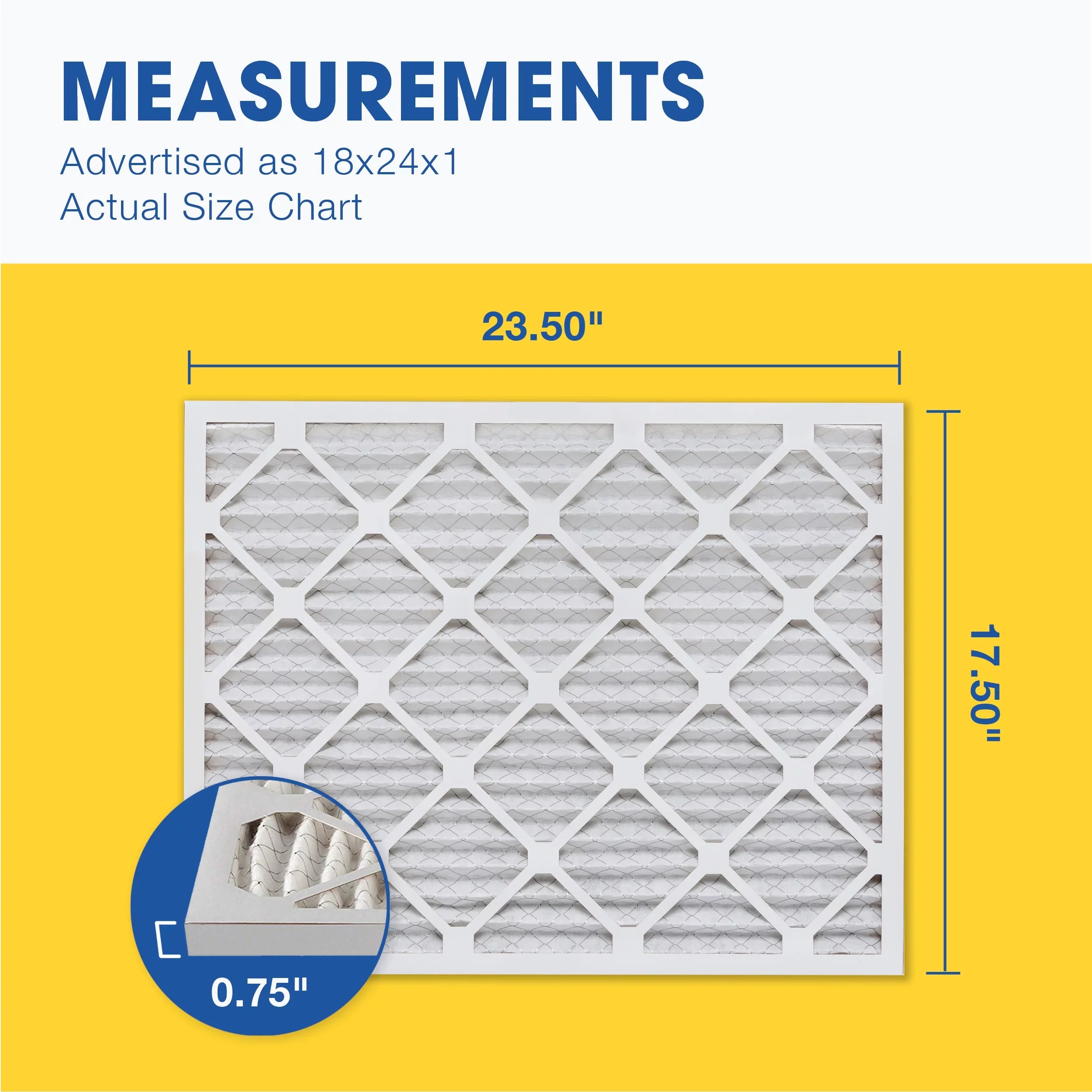 Aerostar 18x24x1  13 Pleated Air Filter,  Furnace Air Filter, 6 Pack