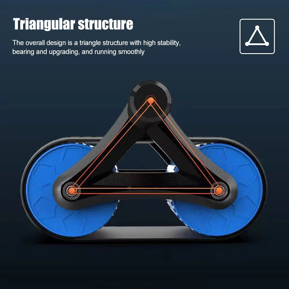 Roller Wheel with Knee Mat for Abdominal Exercise, Core Workout Equipment with Automatic Rebound Assistance and Resistance Springs with Ergonomic Handle