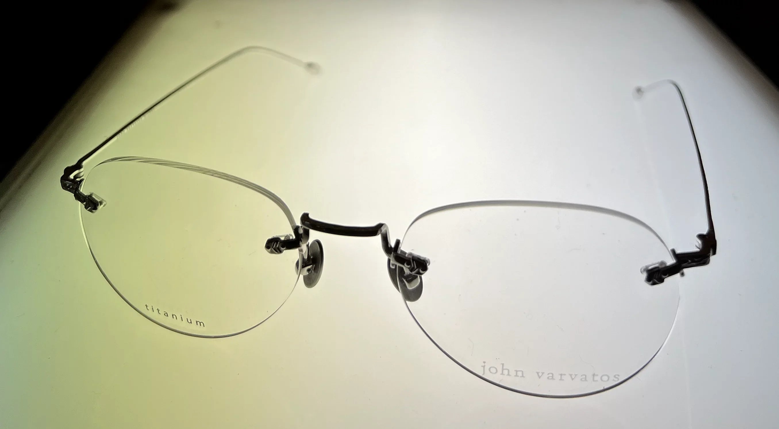John Varvatos Rimless Round Mens Silver Metal Eyewear Frame . 53mm