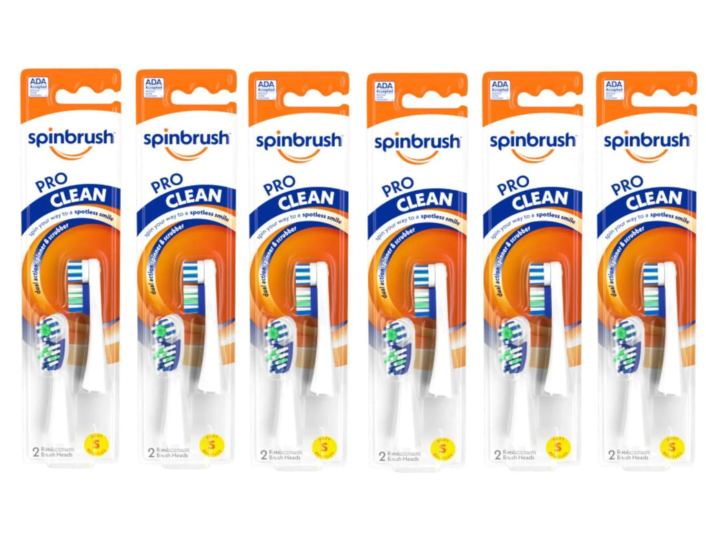 6 Pack - Arm & Hammer Spinbrush Pro Clean Replacement Brush Heads Soft 2 in Each