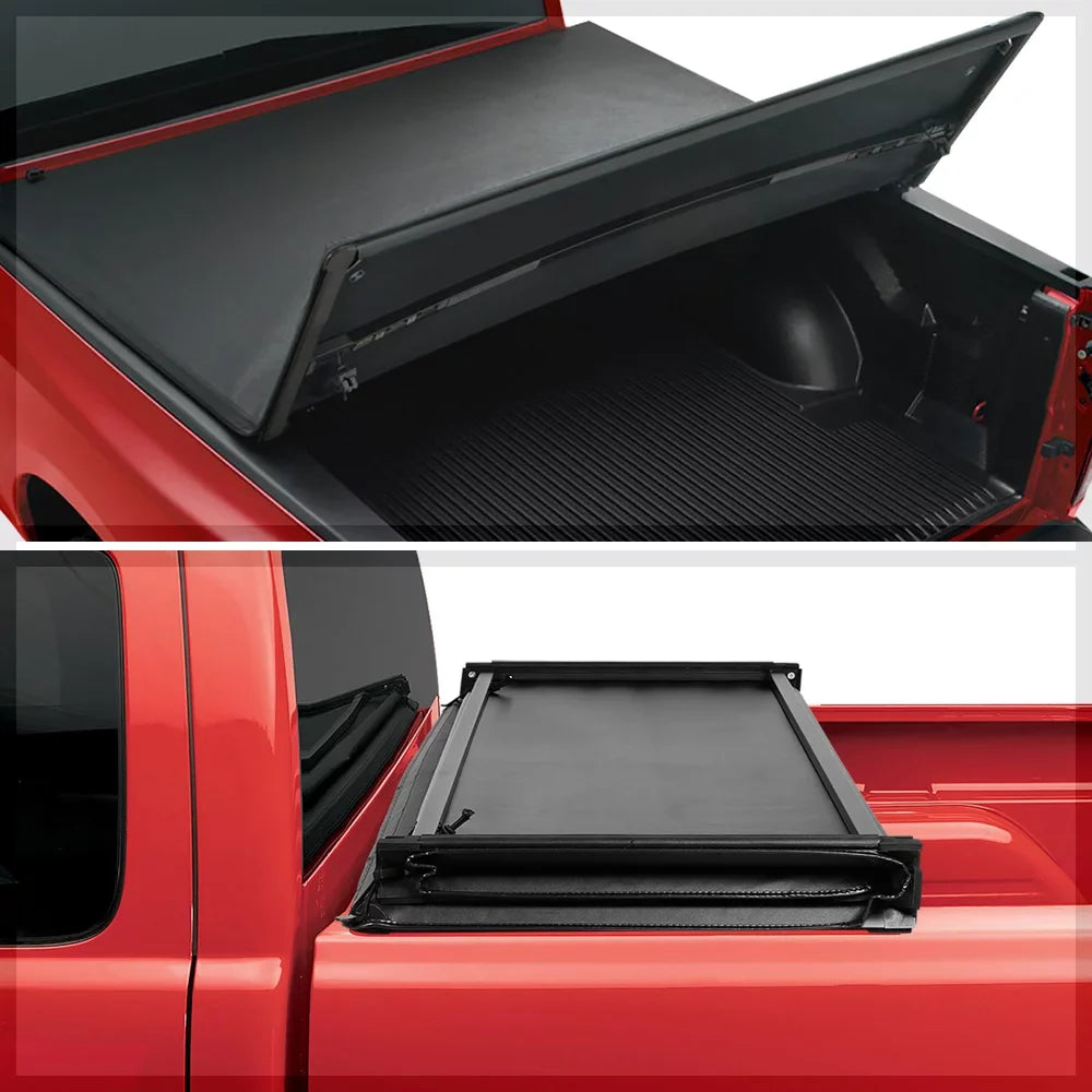 Short Bed Tonneau Cover 6.5Ft Soft Tri-Fold Fleetside for 02-09 Ram 1500/2500 Fits select: 2006-2008   1500, 2003-2009   2500