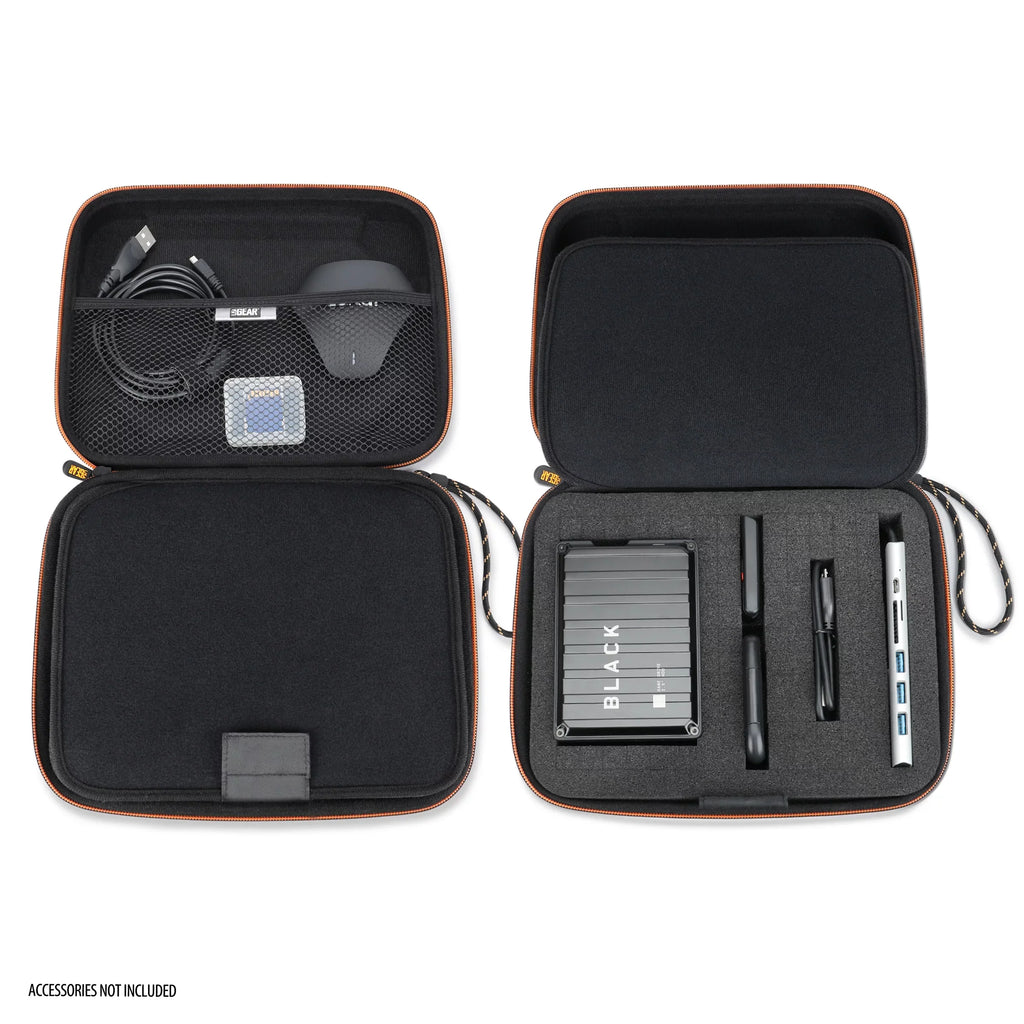 External Hard Drive Case,  Foam Hard Shell, Customizable Foam Interior - Black