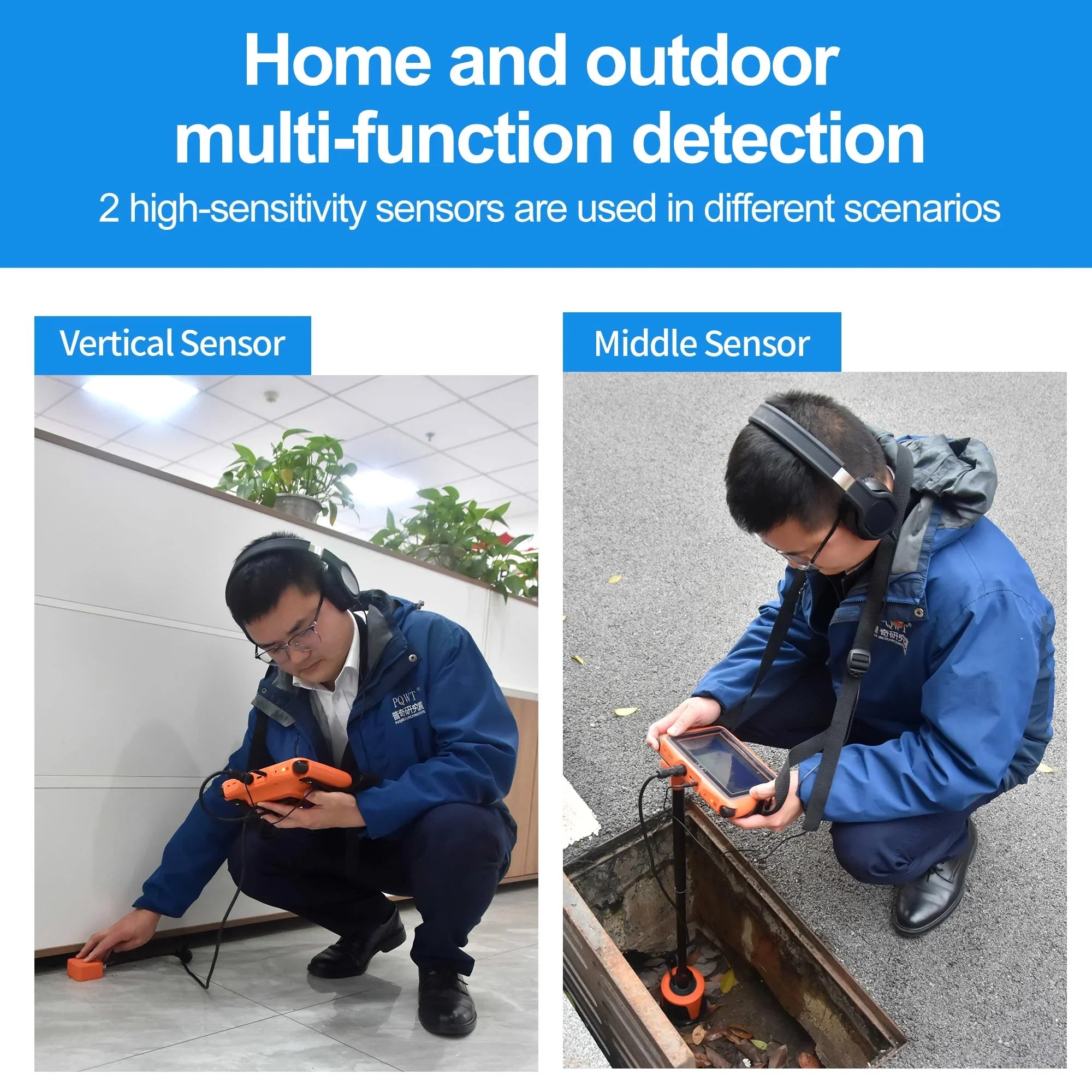 '- Indoor Outdoor 5m Depth Pipe Leakage Detector Multifunctional