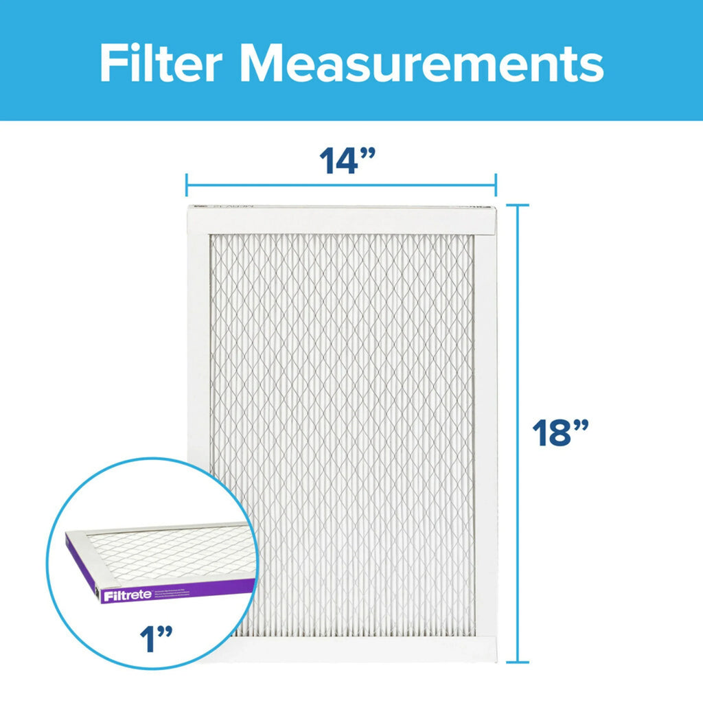 Filtrete 14x18x1 Air Filter,  1500  12, Advanced Allergen Reduction, 4 Filters