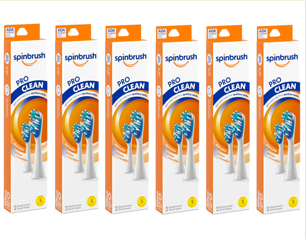 6 Pack - Arm & Hammer Spinbrush Pro Clean Replacement Brush Heads Soft 2 in Each
