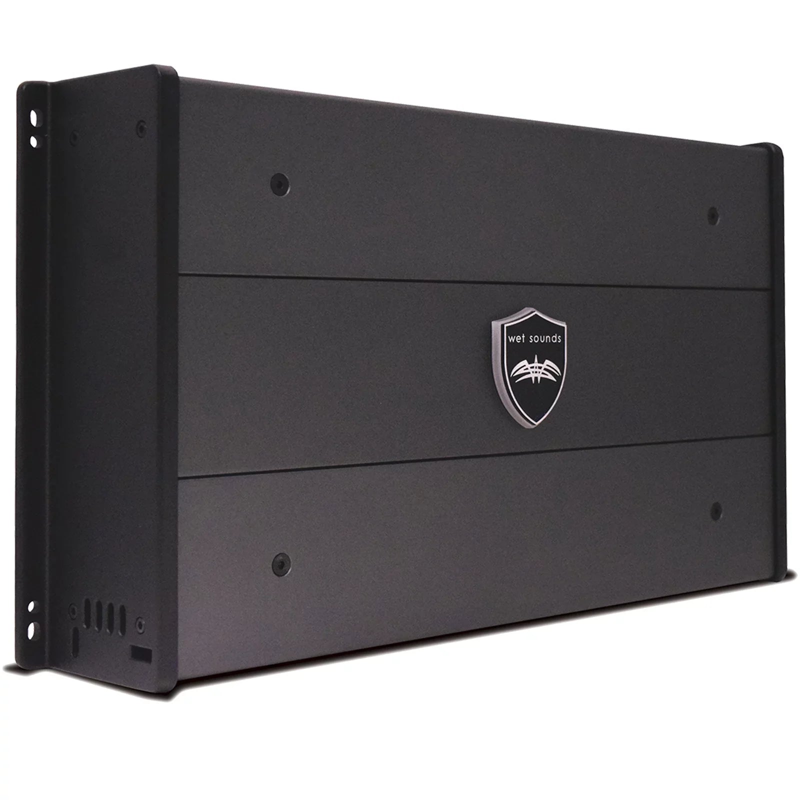 Wet Sounds - 8" Black Tower Speakers with Stainless Steel Fixed Mini Clamps & -.3 1200 Watt Amplifier