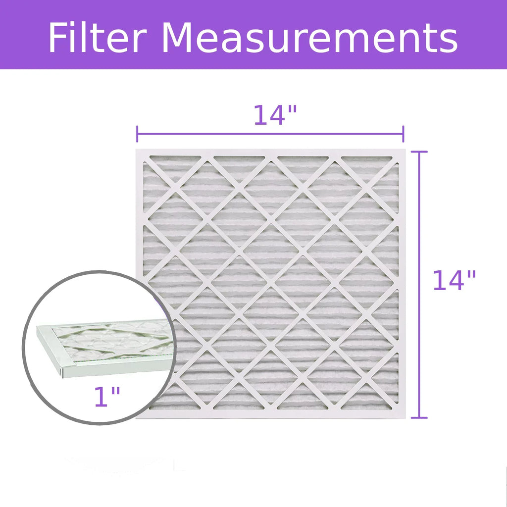 14x14x1, Purolator  Extended Surface Pleated Air Filter, Mechanical  8, (6 Pack)