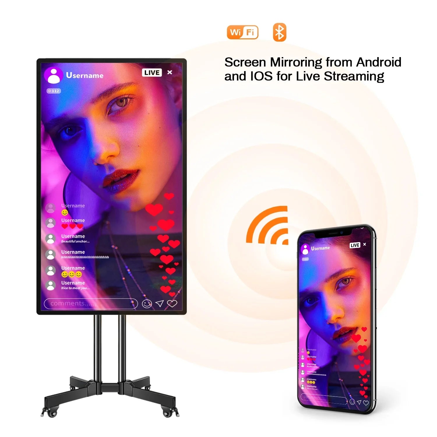 Smart Board, 43 Inch  Interactive Whiteboard, Electronic Whiteboard, Screen Mirroring from Android and iOS for Live Streaming, for Advertising Display and Classroom (Wall Mount inclued)