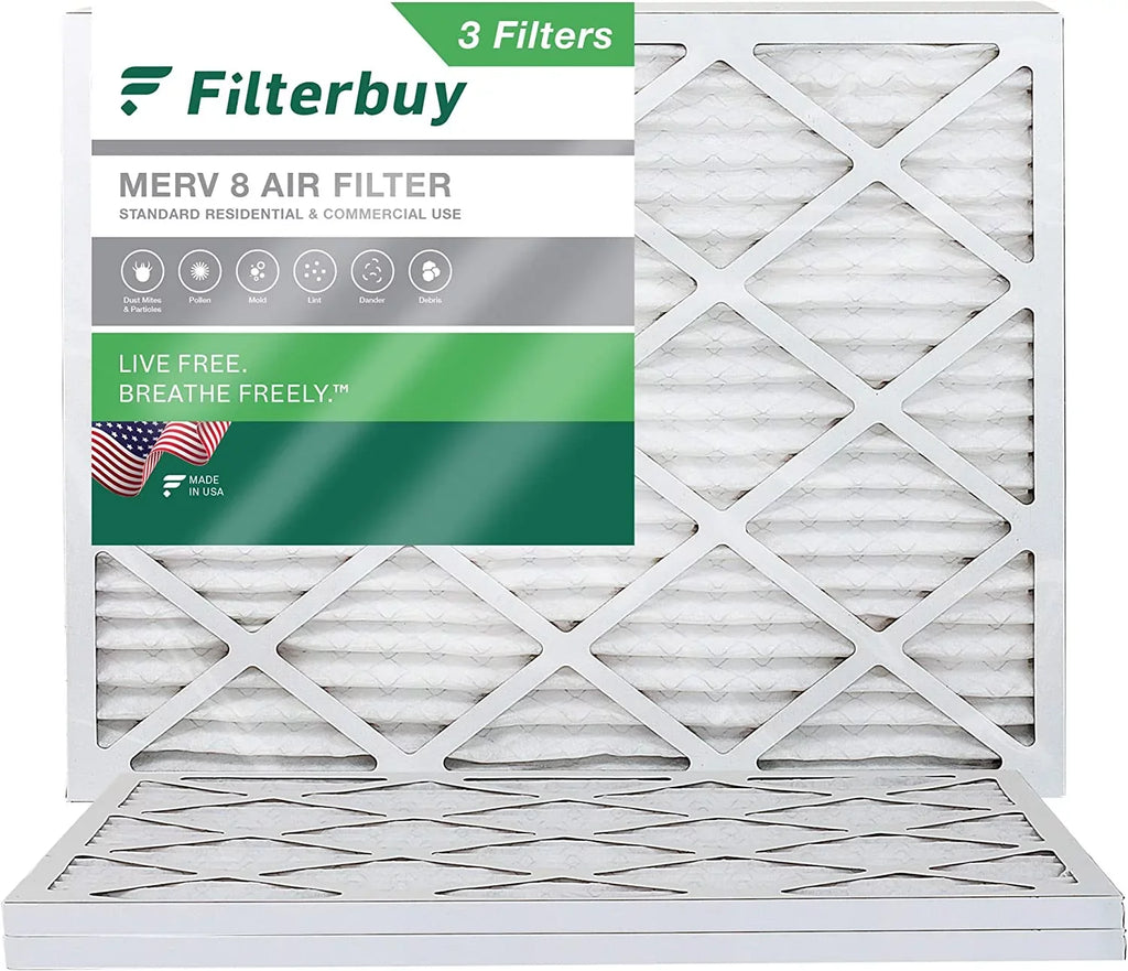 Filterbuy 16.38x21.5x1  8 Pleated   Furnace Air Filters (3-Pack)