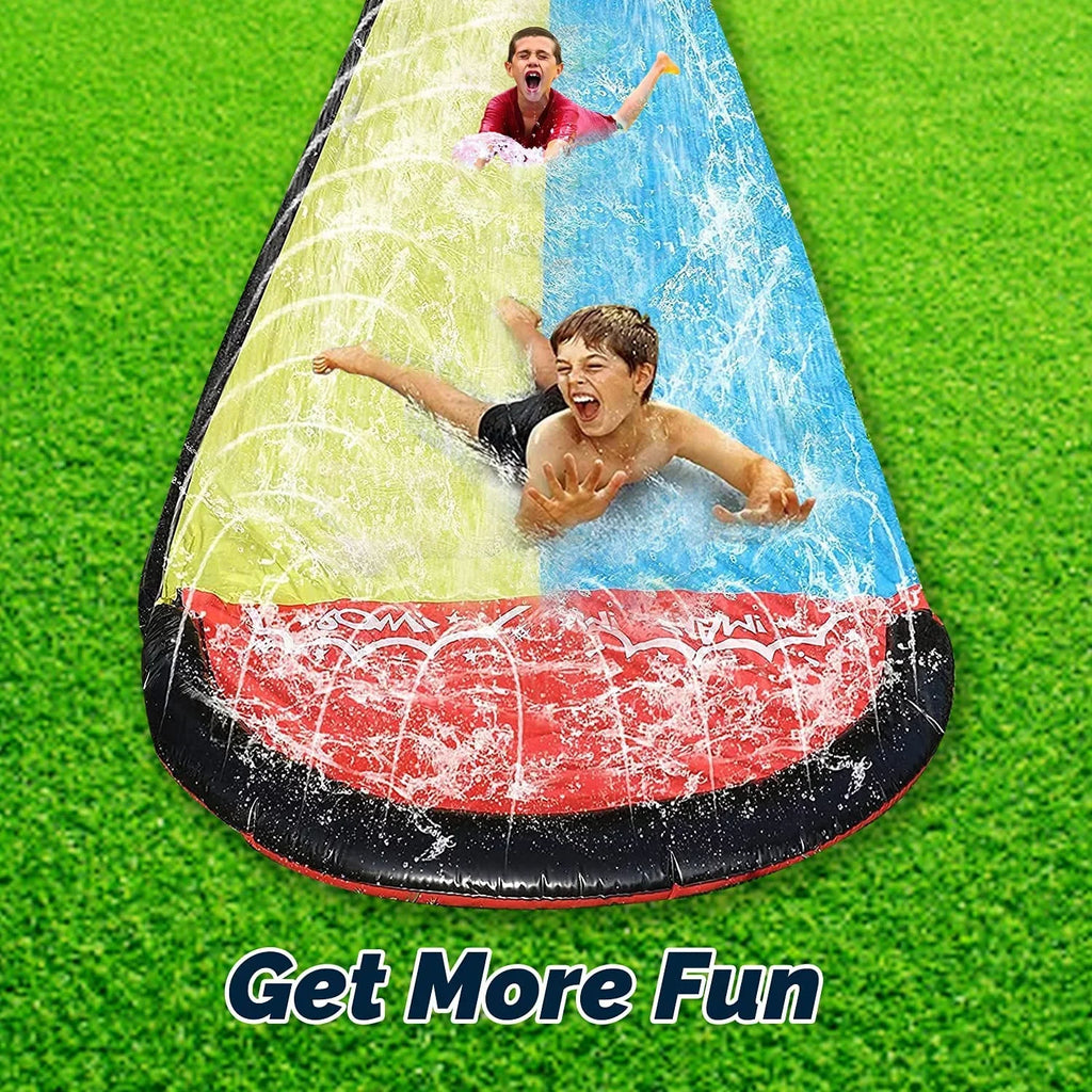 Sancty 15.5ft Double Race Water Slides Sprinkler for Children Backyard Game