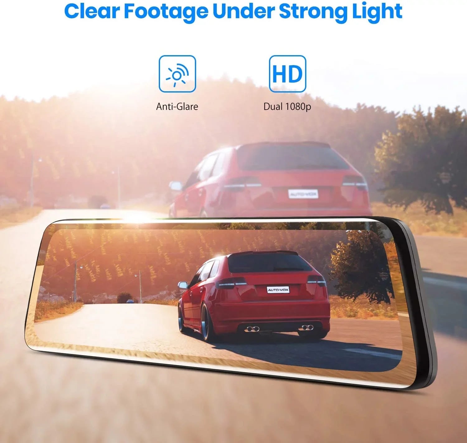Auto-Vox 9.35inch Smart Mirror Dual Dash Cam Rear View Reverse Backup Camera Full  Touch Screen Driving Recorder
