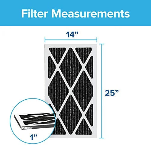 Filtrete 14x25x1,  Furnace Air Filter,  1200, Allergen Defense Odor Reduction, 6-Pack (exact dimensions 13.81 x 24.81 x 0.81)
