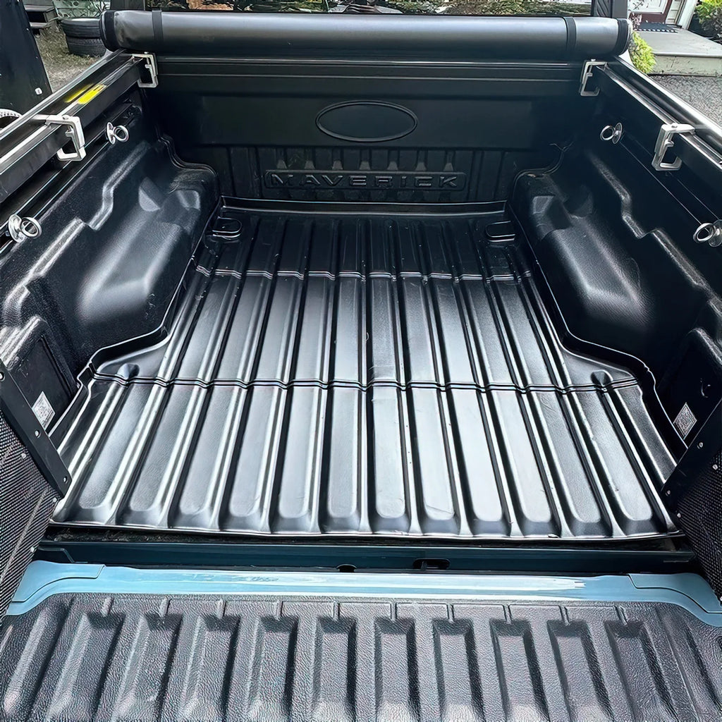 Ikon Motorsports Truck Bed Mat Compatible With 2022-2024 Ford Maverick, Black Rear Storage Floor Liner  Pickup Cargo Guard All Weather 3D Heavy Duty Trunk Flooring Protector Cover
