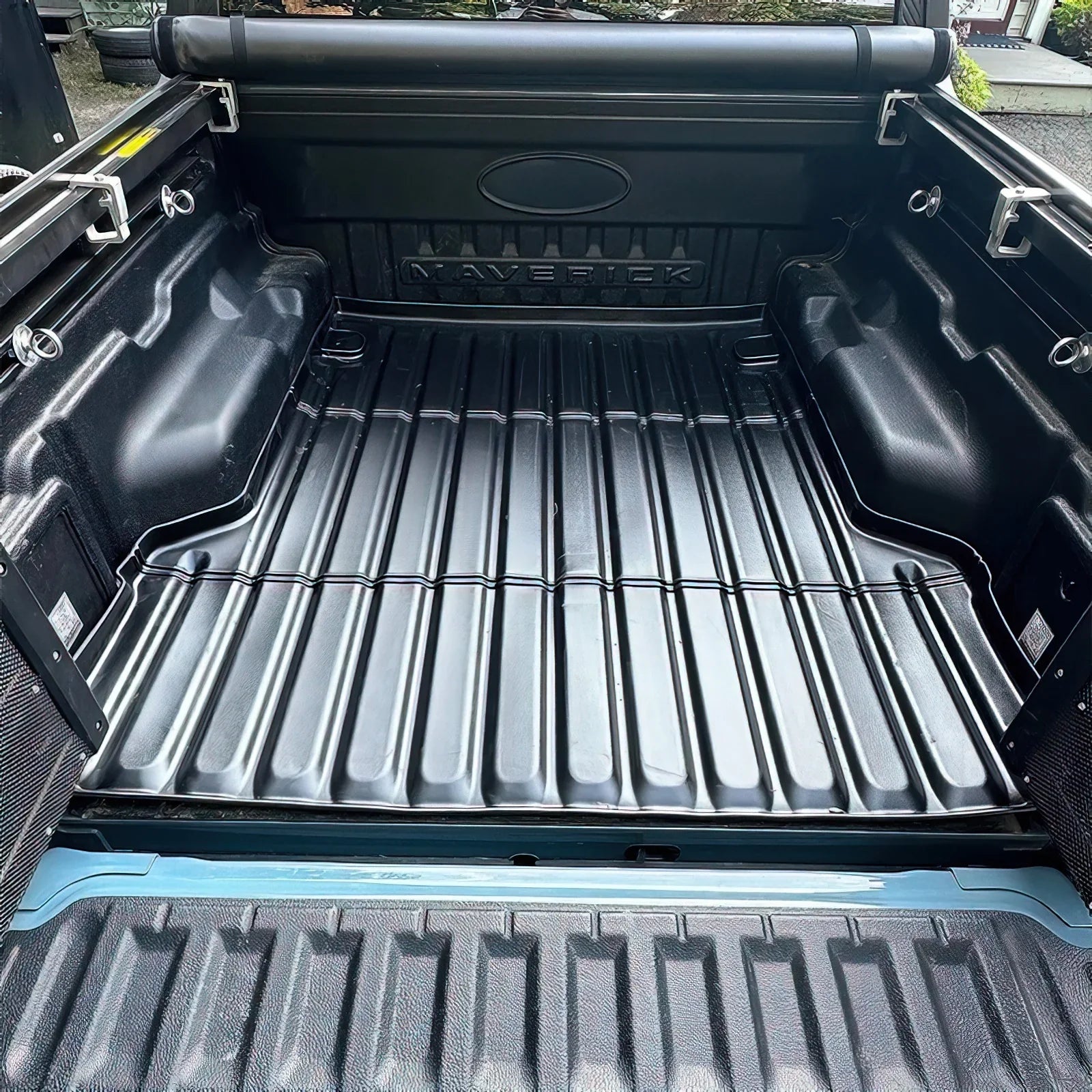 Ikon Motorsports Truck Bed Mat Compatible With 2022-2024 Ford Maverick, Black Rear Storage Floor Liner  Pickup Cargo Guard All Weather 3D Heavy Duty Trunk Flooring Protector Cover