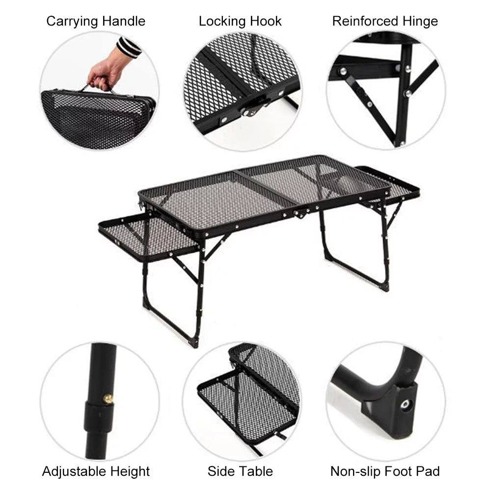 Lixada Folding Camping Table Picnic Cooking Station Food Prep Table