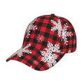 Balery Baseball Cap Adjustable Size for Running Workouts and Outdoor Activities All Seasons Dad Hat(Snowflakes On  Buffalo Plaid)