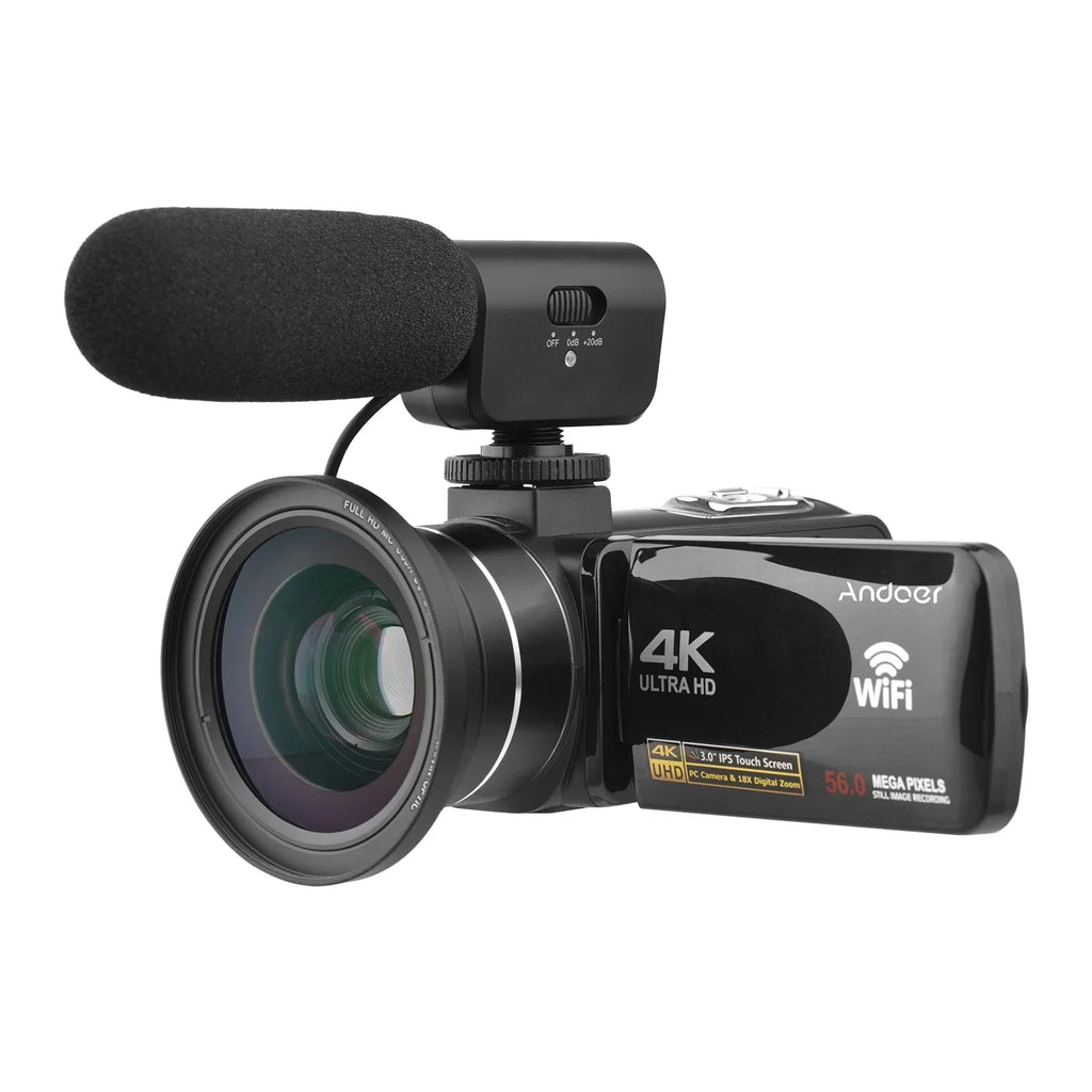 Andoer-2 Camcorder,4K Video Camera 3.0 Inch  -shake Ideal Outdoor 56MP 18X 3.0   Vision Batteries + Remote + Remote + Inch   Vision -shake 2pcs  56MP 18X Vision -shake Ideal