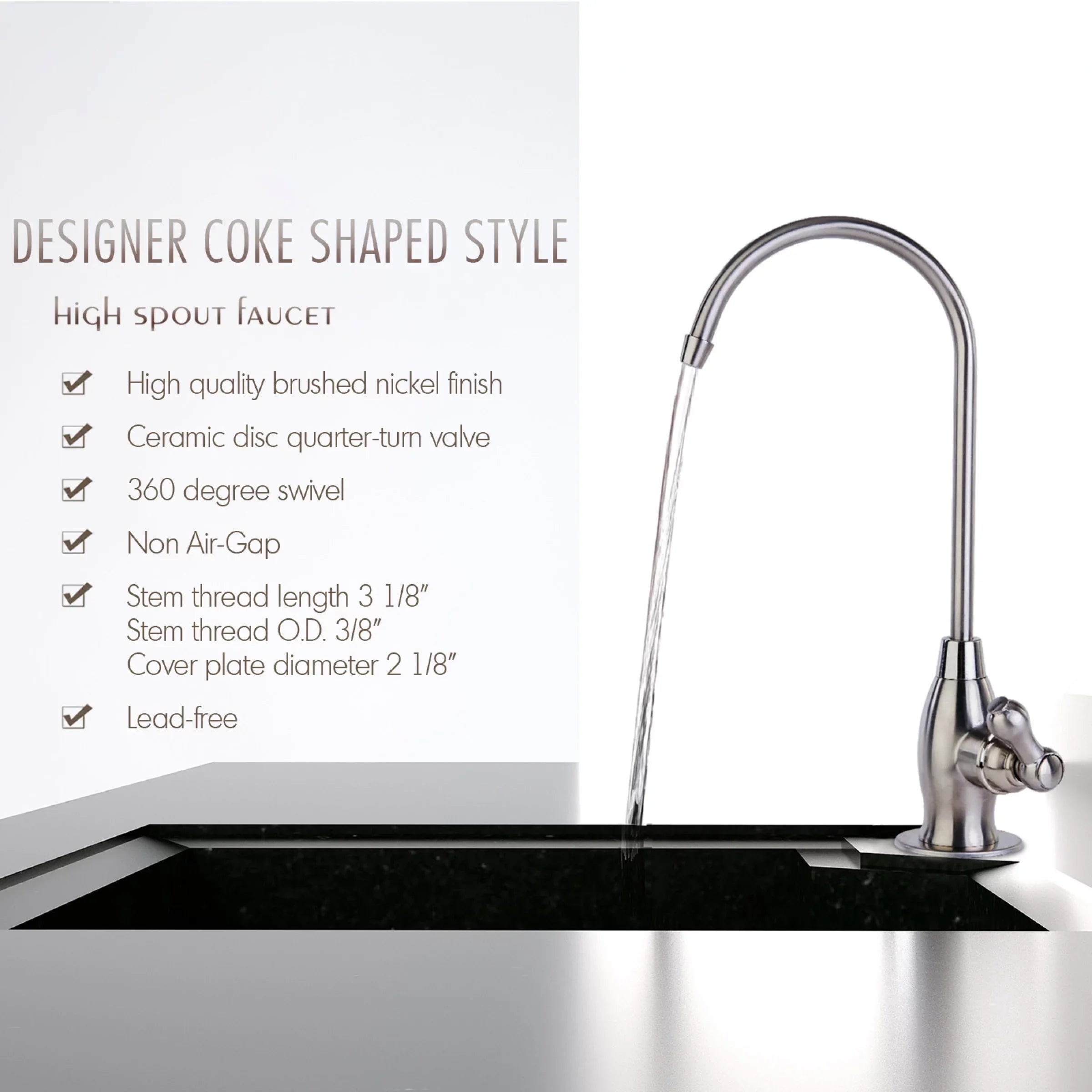 iSpring - Heavy Duty Reverse Osmosis, High Spout Kitchen Bar Sink Drinking Water, Contemporary  Faucet, Antique Wine