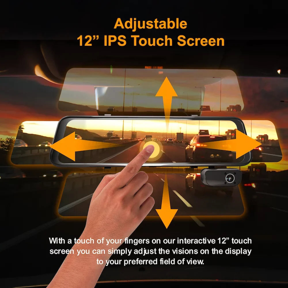 Rexing  1080p 3-Channel Mirror Dash Cam with Smart