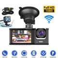 Kqiang  1080P Car Dual Lens Dash Cam Front/Rear/Inside Video Recorder Camera -sensor