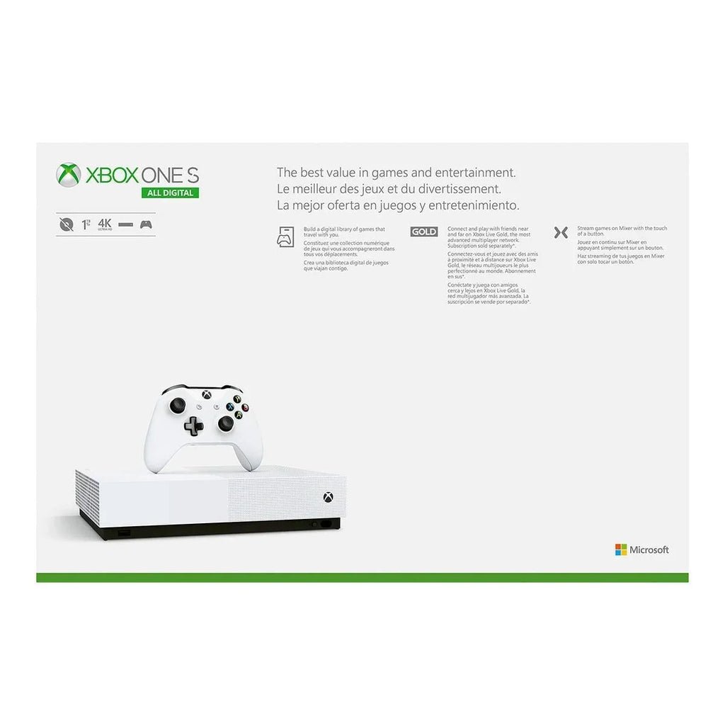 Used Xbox One  All Digital Edition with Xbox One Wireless Controller 1TB (Disc-free gaming) - /Canada - White
