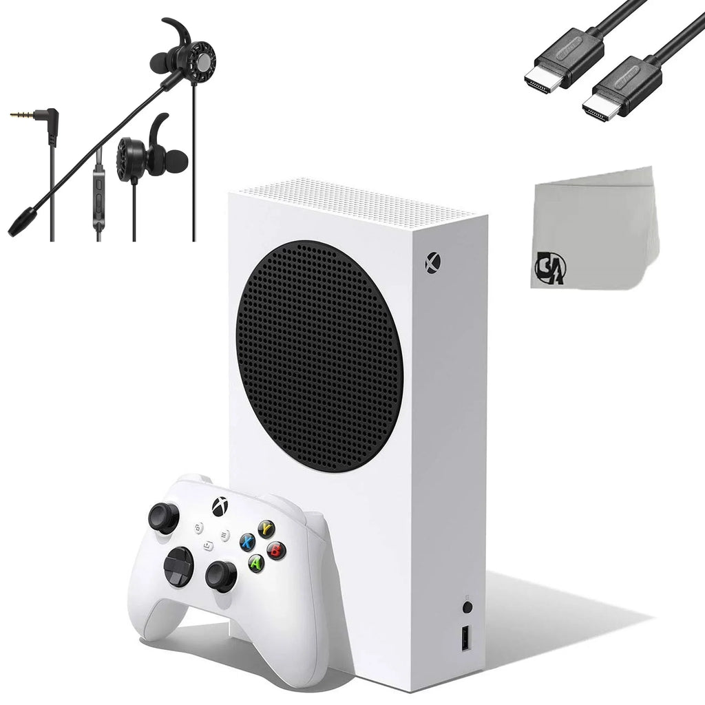 Microsoft Xbox Series  512GB white Gaming Console +  Earbuds With Microphone   Bundle Used