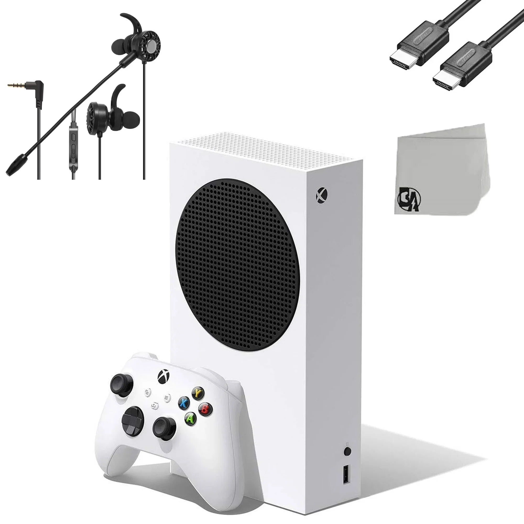 Microsoft Xbox Series  512GB white Gaming Console +  Earbuds With Microphone   Bundle Used
