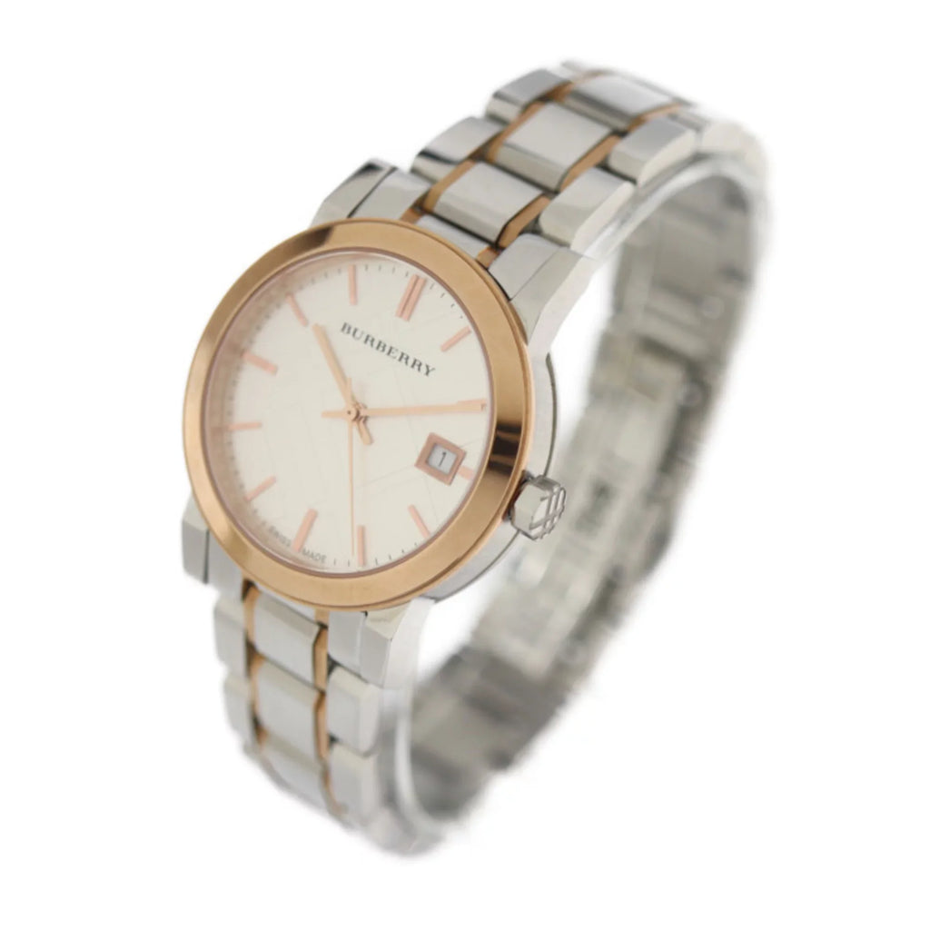 Pre-Owned  Burberry   watch  stainless steel silver rose gold quartz (Good)