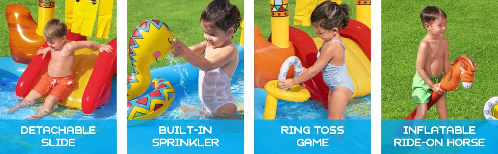 ! Wild West Inflatable Kids Water Play Center 8' Wide