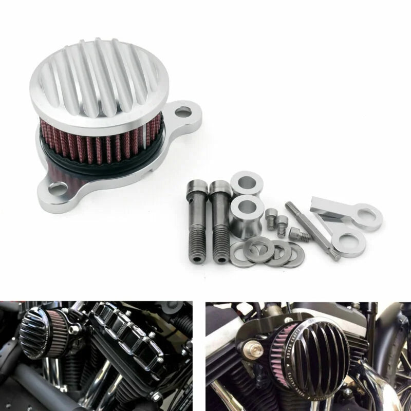 Air Cleaner Intake Filter System Kit for Harley-Davidson Sportster   1988-2015 in Silver