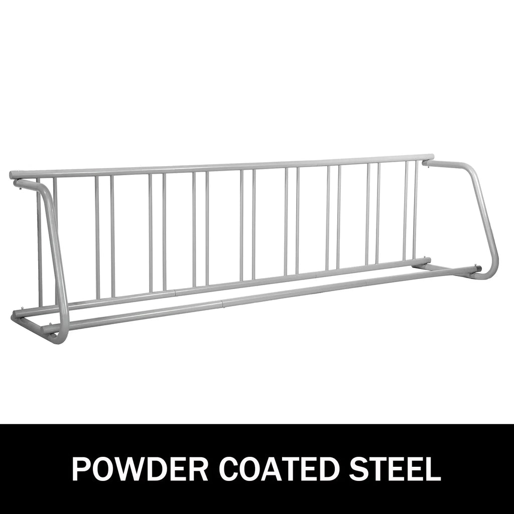 111" Length Floor Bike Rack, 9 Holders All-Steel Grid Bike Rack, Single-Side Storage Stand for Garages Streets Yards