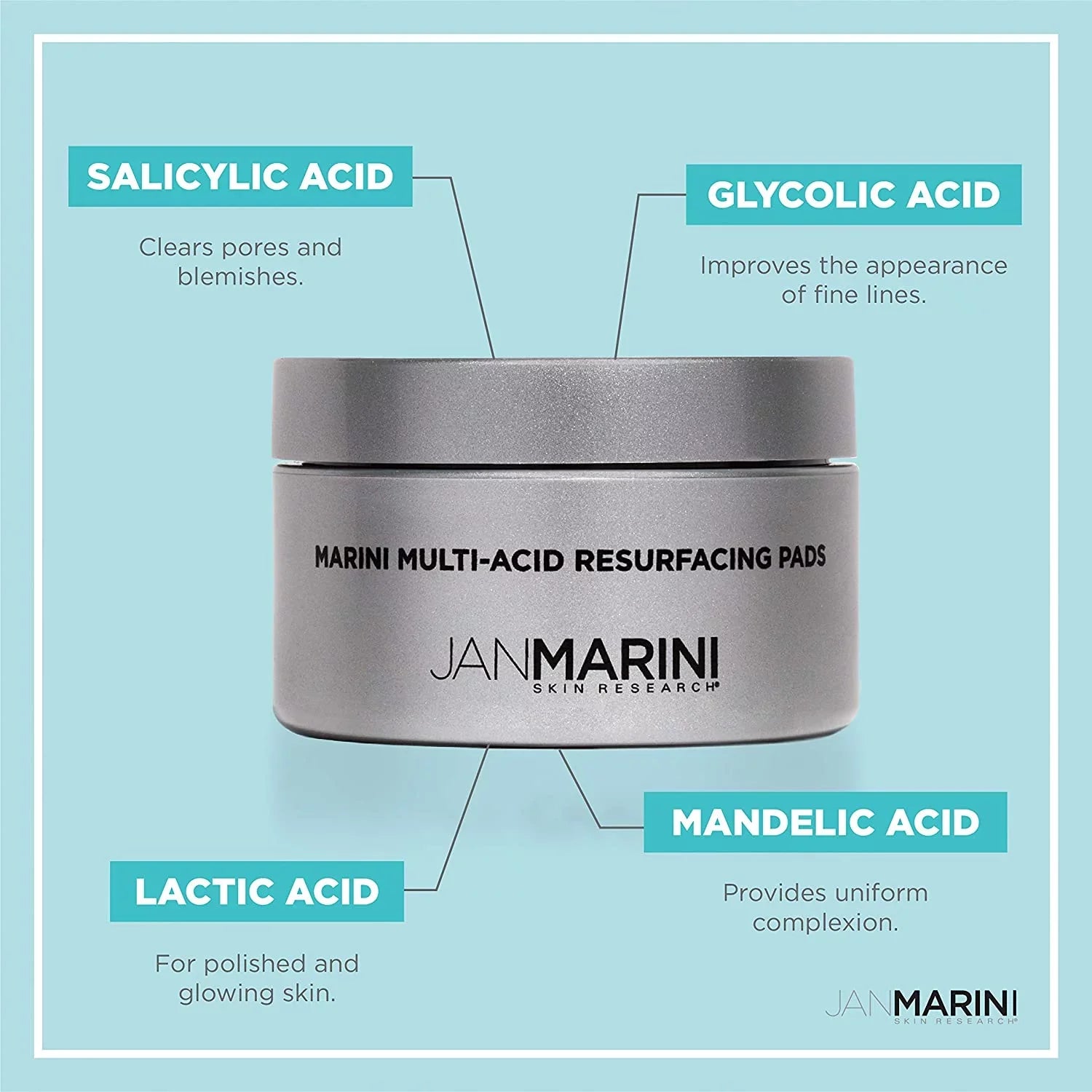 Jan Marini Skin Research Marini Multi-Acid Resurfacing Pads, 30 ct.