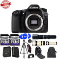 Canon  80D 24.2MP Wi-Fi Full  1080P  w/500mm Preset Telephoto Lens + 650-1300mm Wildlife Zoom Lens and Accessory Bundle (15 Items)