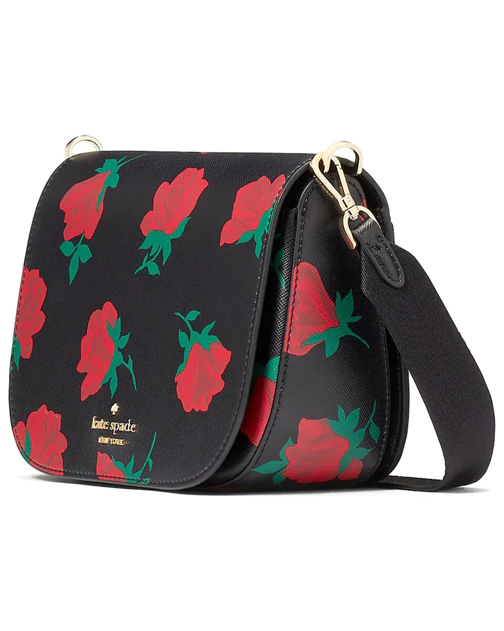 Madison Rose Toss Printed Saddle Bag